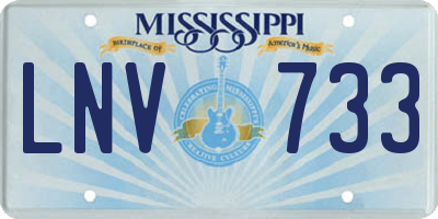 MS license plate LNV733
