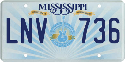MS license plate LNV736