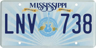 MS license plate LNV738
