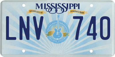 MS license plate LNV740