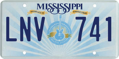 MS license plate LNV741