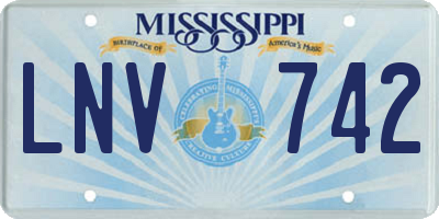 MS license plate LNV742