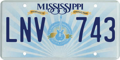 MS license plate LNV743