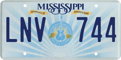 MS license plate LNV744