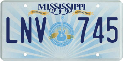 MS license plate LNV745