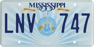 MS license plate LNV747