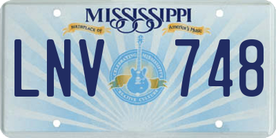 MS license plate LNV748