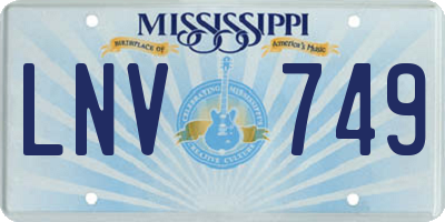 MS license plate LNV749