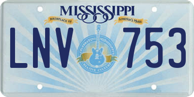 MS license plate LNV753