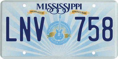 MS license plate LNV758