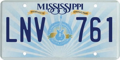 MS license plate LNV761