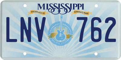 MS license plate LNV762