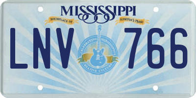 MS license plate LNV766