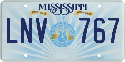 MS license plate LNV767