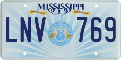 MS license plate LNV769