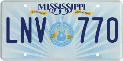 MS license plate LNV770