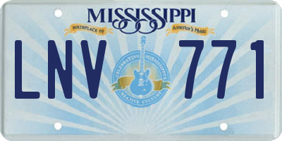 MS license plate LNV771