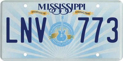 MS license plate LNV773