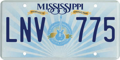 MS license plate LNV775