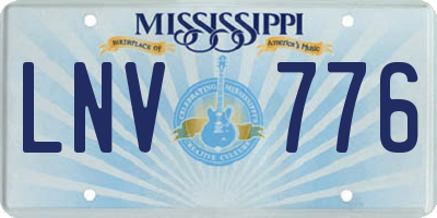 MS license plate LNV776