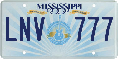 MS license plate LNV777