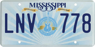 MS license plate LNV778