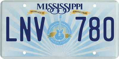 MS license plate LNV780
