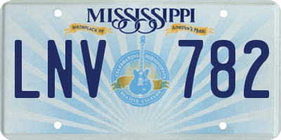 MS license plate LNV782