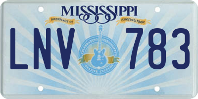 MS license plate LNV783