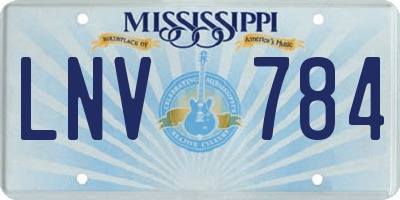MS license plate LNV784