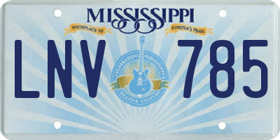 MS license plate LNV785