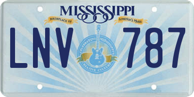 MS license plate LNV787