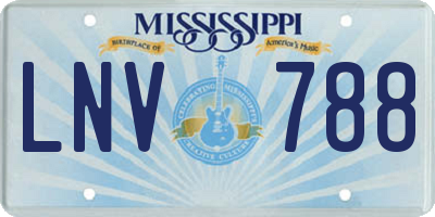 MS license plate LNV788
