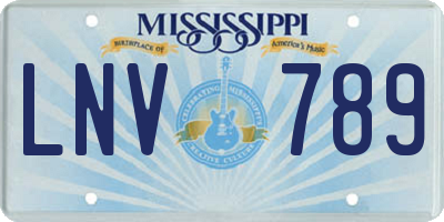 MS license plate LNV789
