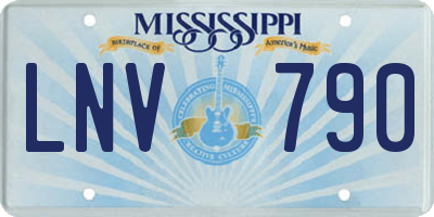 MS license plate LNV790