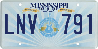 MS license plate LNV791