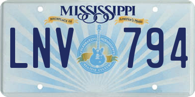 MS license plate LNV794