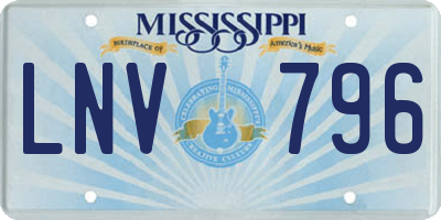 MS license plate LNV796