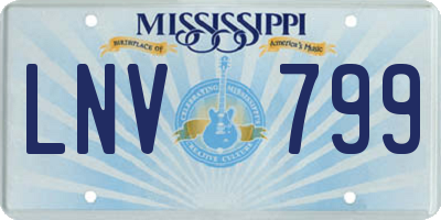 MS license plate LNV799