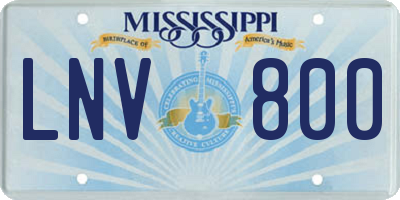 MS license plate LNV800