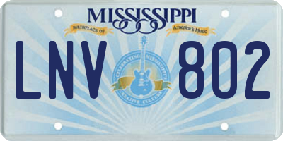 MS license plate LNV802