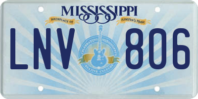 MS license plate LNV806