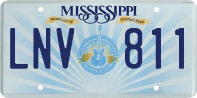 MS license plate LNV811