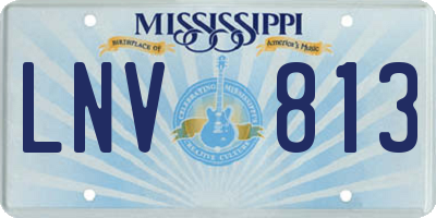 MS license plate LNV813
