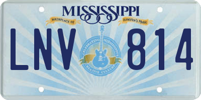 MS license plate LNV814