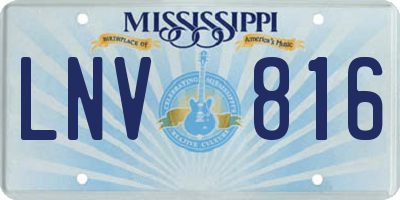 MS license plate LNV816