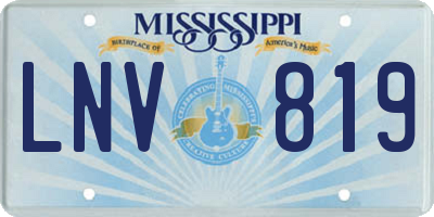 MS license plate LNV819