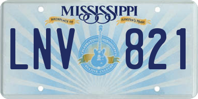 MS license plate LNV821