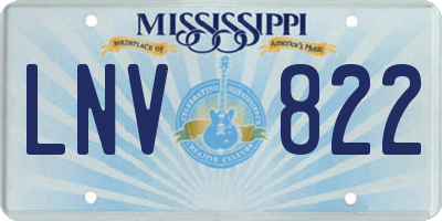 MS license plate LNV822