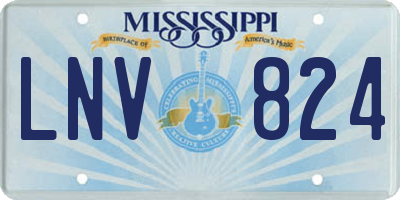 MS license plate LNV824